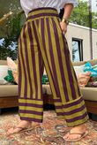 Bloc Stripe Wide Leg Pant Aubergine & Olive